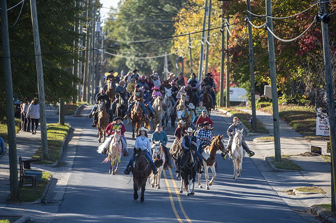 Hundreds of riders came out during the 20th annual Asheboro Fall Roundup Horse Parade in downtown Asheboro, on Nov. 7, 2021. (PJ WARD-BROWN/NORTH STATE JOURNAL)