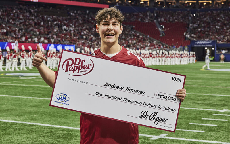 Sandhills student wins $100K Dr. Pepper Tuition Toss