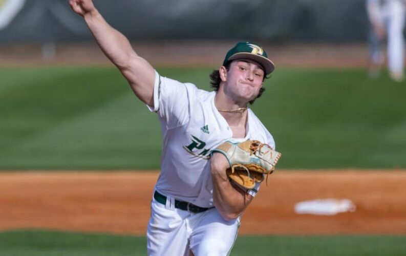 Pinecrest’s Mason Konen throws a pitch during his no-hitter against Northwood. David Sinclair