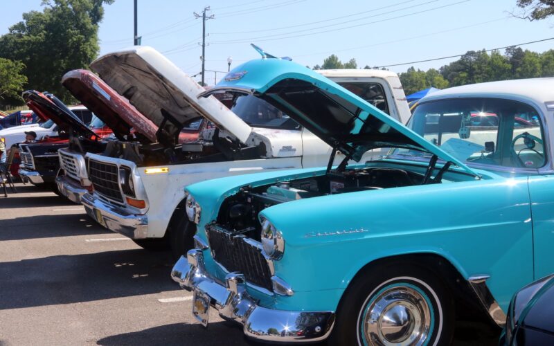Cars are lined up at a prior year’s CCCC car show. Courtesy CCCC