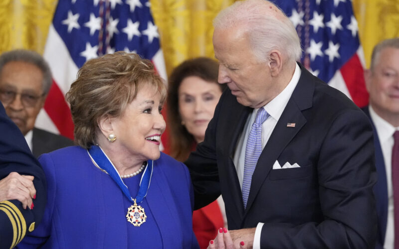 President Joe Biden awards the Presidential Medal of Freedom to former Sen. Elizabeth Dole at the White House on Friday. Alex Brandon / AP Photo