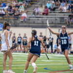 Janie Spicer (10) celebrates a goal, helping Union Pines moved closer to winning the first girls’ lacrosse title in school history. Spicer earned NCHSAA MVP honors in the win. (PJ Ward-Brown)