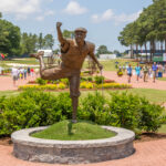 Payne Stewart’s “One Moment in Time” statue has been temporarily moved from No. 18 to the main entrance of the US Open at Pinehurst. David Sinclair for North State Journal