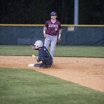 North Moore’s Austin Patterson steals second base against Seaforth during an April game. Baseball was the one high school sport that saw a decrease in participation in North Carolina this year. PJ WARD-BROWN/NORTH STATE JOURNAL