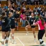 Pinecrest celebrates a home win over Union Pines on senior night, one of three victories the Patriots had over the Vikings last season (David Sinclair for the North State Journal)